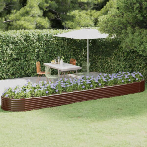 vidaXL Plantenbak 507x100x36 cm gegalvaniseerd staal bruin