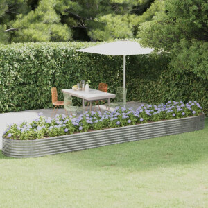 vidaXL Plantenbak 507x100x36 cm gegalvaniseerd staal zilverkleurig