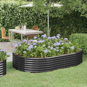 vidaXL Plantenbak 214x140x36 cm gegalvaniseerd staal antracietkleurig