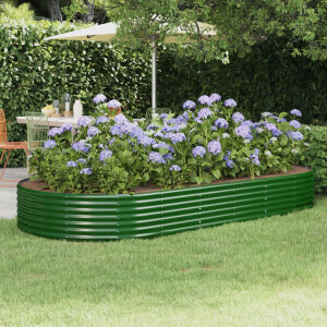 vidaXL Plantenbak 296x140x36 cm gegalvaniseerd staal groen