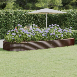 vidaXL Plantenbak 373x140x36 cm gegalvaniseerd staal bruin