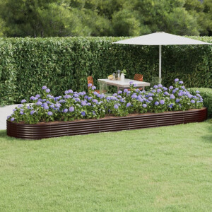 vidaXL Plantenbak 523x140x36 cm gegalvaniseerd staal bruin