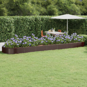 vidaXL Plantenbak 600x140x36 cm gegalvaniseerd staal bruin