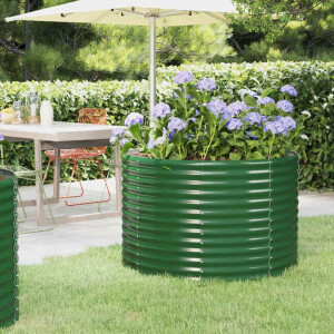 vidaXL Plantenbak 100x100x68 cm gegalvaniseerd staal groen