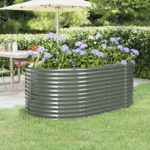 vidaXL Plantenbak 175x100x68 cm gegalvaniseerd staal grijs