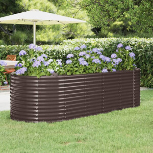 vidaXL Plantenbak 249x100x68 cm gegalvaniseerd staal bruin
