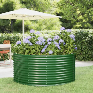 vidaXL Plantenbak 140x140x68 cm gegalvaniseerd staal groen