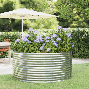 vidaXL Plantenbak 140x140x68 cm gegalvaniseerd staal zilverkleurig