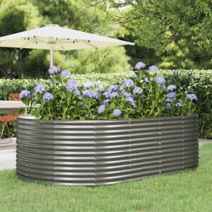 vidaXL Plantenbak 212x140x68 cm gegalvaniseerd staal grijs
