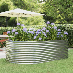 vidaXL Plantenbak 212x140x68 cm gegalvaniseerd staal zilverkleurig