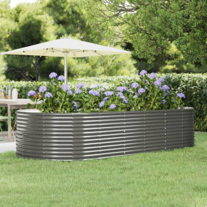 vidaXL Plantenbak 291x140x68 cm gegalvaniseerd staal grijs