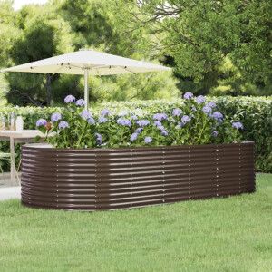 vidaXL Plantenbak 291x140x68 cm gegalvaniseerd staal bruin