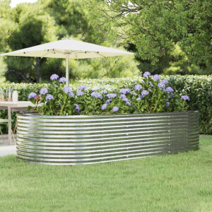 vidaXL Plantenbak 291x140x68 cm gegalvaniseerd staal zilverkleurig
