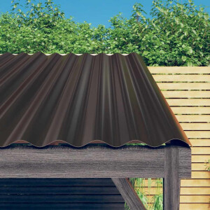 vidaXL Dakpanelen 12 st 80x36 cm gegalvaniseerd staal bruin