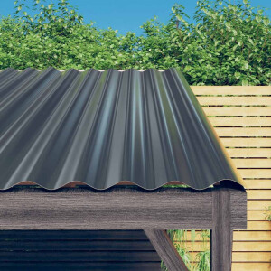 vidaXL Dakpanelen 12 st 80x36 cm gepoedercoat staal antracietkleurig