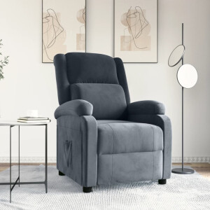 vidaXL Fauteuil verstelbaar fluweel donkergrijs