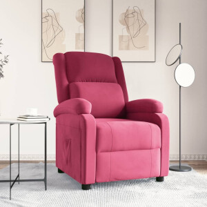 vidaXL Fauteuil verstelbaar fluweel wijnrood