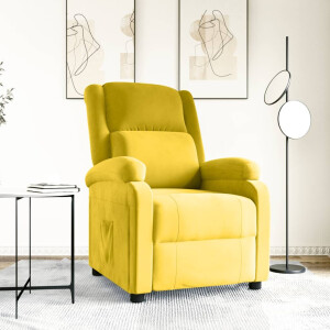 vidaXL Fauteuil verstelbaar fluweel geel