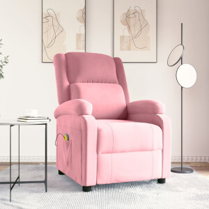 vidaXL Massagestoel fluweel roze
