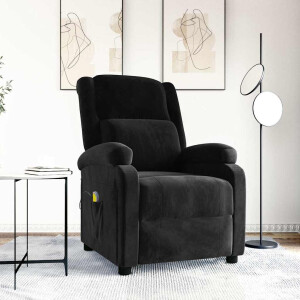 vidaXL Massagestoel fluweel zwart