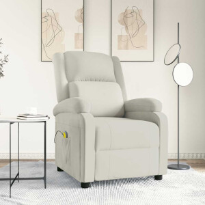 vidaXL Massagestoel fluweel crèmekleurig