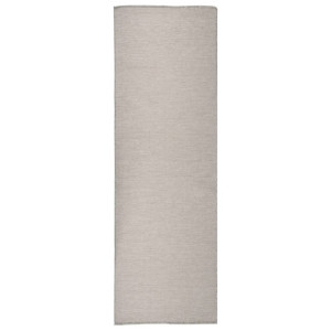 vidaXL Buitenkleed platgeweven 80x250 cm taupe