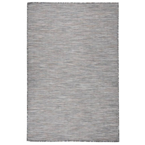 vidaXL Buitenkleed platgeweven 120x170 cm bruin en blauw