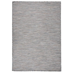 vidaXL Buitenkleed platgeweven 140x200 cm bruin en blauw