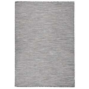 vidaXL Buitenkleed platgeweven 160x230 cm bruin en blauw