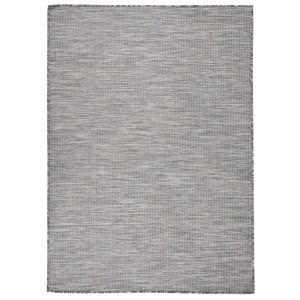 vidaXL Buitenkleed platgeweven 200x280 cm bruin en blauw