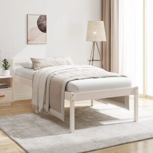 vidaXL Seniorenbed massief grenenhout wit 90x200 cm