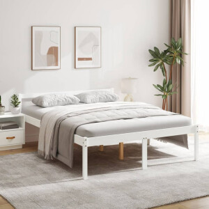 vidaXL Seniorenbed massief grenenhout wit 160x200 cm