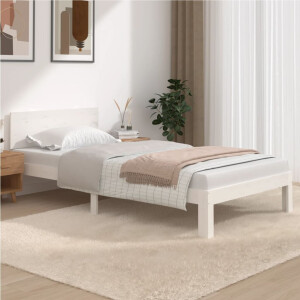 vidaXL Bedframe massief grenenhout wit 100x200 cm