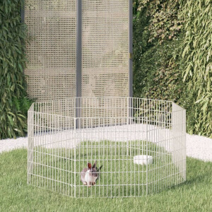 vidaXL Dierenverblijf 8 panelen 54x60 cm gegalvaniseerd ijzer