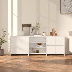 vidaXL 3098073 3 st. Dressoirs bewerkt hout wit (809737+809755+809764)