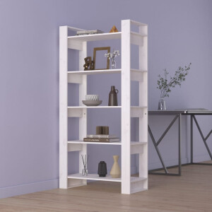 vidaXL Boekenkast/kamerscherm 80x35x160 cm massief hout wit
