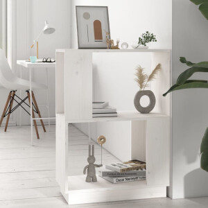 vidaXL Boekenkast/kamerscherm 51x25x70 cm massief grenenhout wit