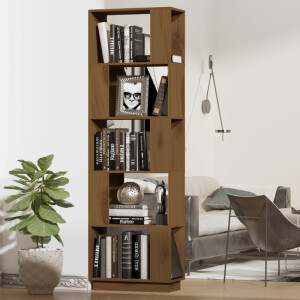 vidaXL Boekenkast/kamerscherm 51x25x163,5 cm massief hout honingbruin