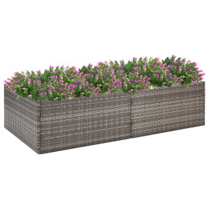 vidaXL Plantenbak 157x80x40 cm poly rattan grijs