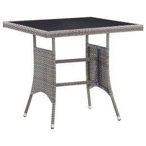 vidaXL Tuintafel 80x80x74 cm poly rattan grijs