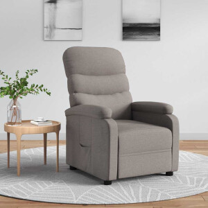 vidaXL Fauteuil verstelbaar stof taupe