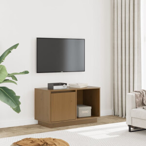vidaXL Tv-meubel 74x35x44 cm massief grenenhout honingbruin
