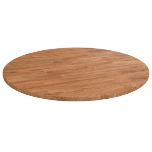 vidaXL Tafelblad rond Ø 60x1,5 cm bewerkt massief eikenhout lichtbruin
