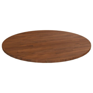 vidaXL Tafelblad rond Ø90x1,5 cm bewerkt massief eikenhout donkerbruin