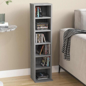 vidaXL Cd-kast 21x20x88 cm bewerkt hout grijs sonoma eikenkleurig