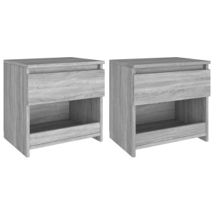 vidaXL Nachtkastjes 2 st 40x30x39 cm bewerkt hout grijs sonoma eiken