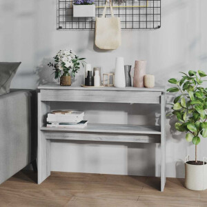 vidaXL Wandtafel 102x30x80 cm bewerkt hout grijs sonoma eikenkleurig