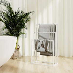 vidaXL Handdoekenrek vrijstaand 48x24x79 cm ijzer wit