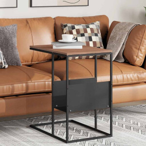 vidaXL Bijzettafel 55x36x59,5 cm bewerkt hout zwart