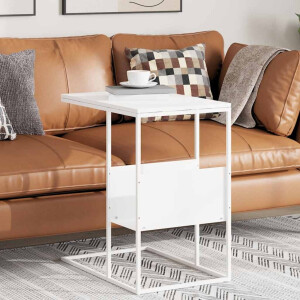 vidaXL Bijzettafel 55x36x59,5 cm bewerkt hout wit